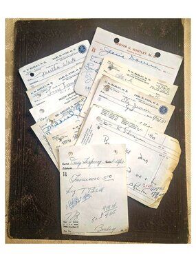 10 Rx Prescriptions 1940-60s Handwritten Vintage Ephemera Drug Pharmacy Scripts